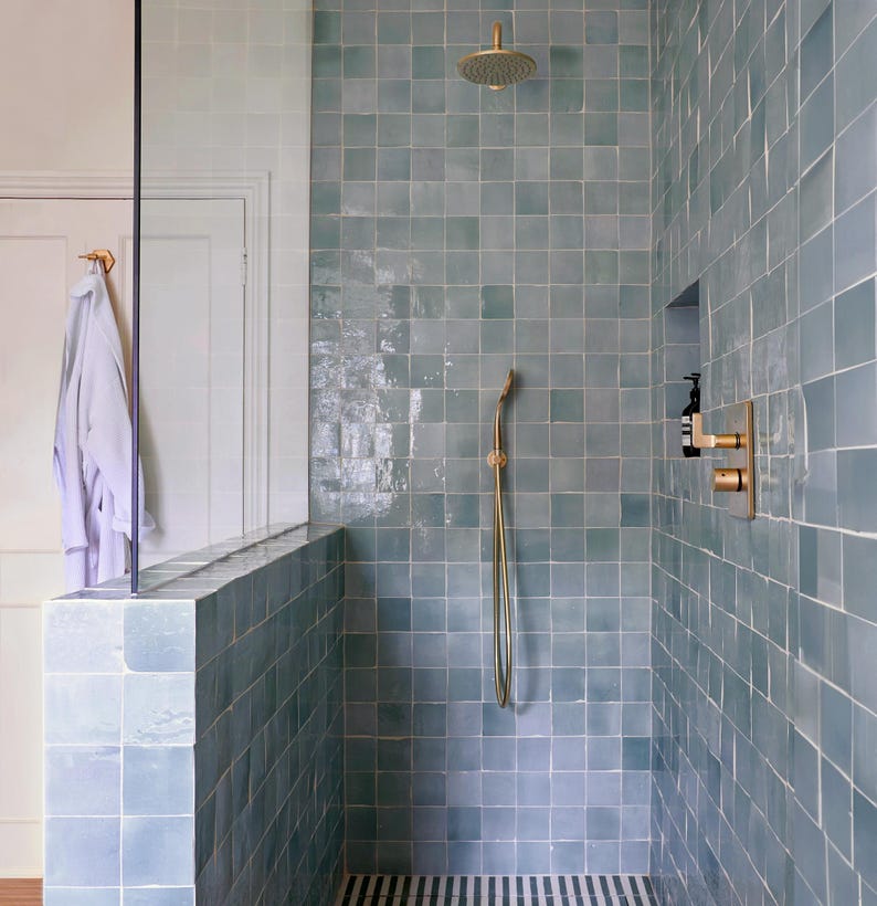 Light Blue Zellige Tile | Authentic Moroccan Mosaic Tile