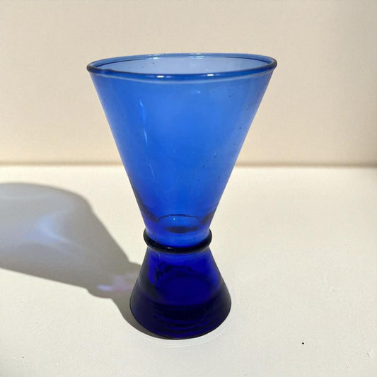 Cobalt Blue Moroccan Beldi Martini Glasses set of 6 handmade artisan recycled glass