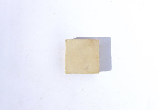 Raw unglazed handmade Moroccan Zellige tile in a neutral beige tone, House of Anouar