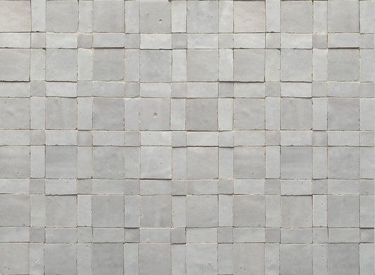 White basket-weave zellige tile pattern, House of Anouar