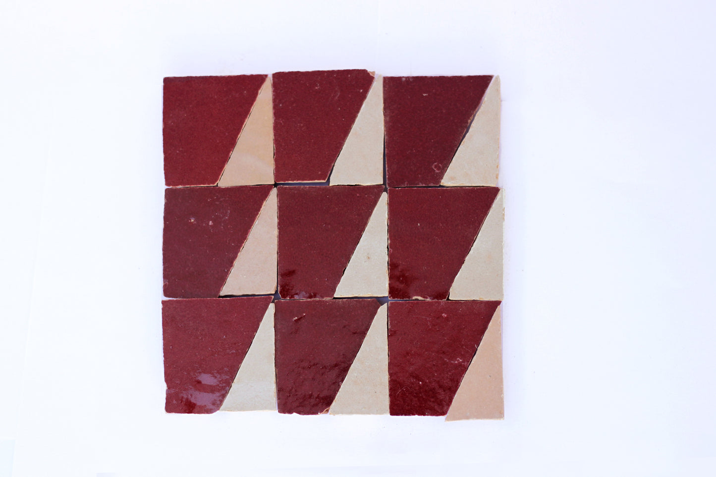 Geometric Triangle Zellige Tile | Authentic Moroccan Mosaic Tile