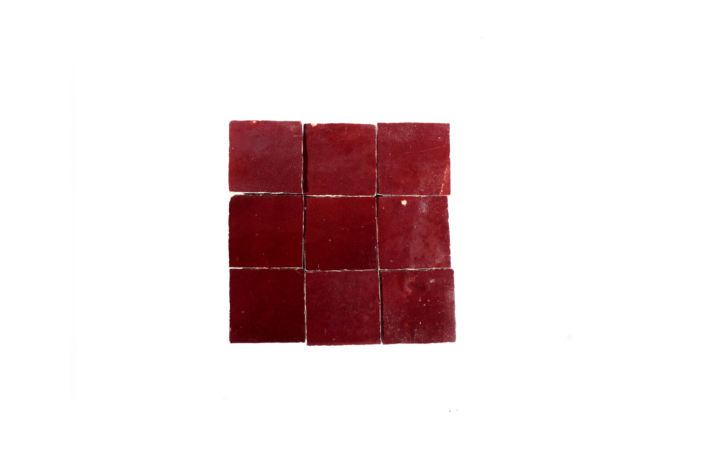 Burgundy Red Square Zellige Tile | Authentic Moroccan Mosaic Tile