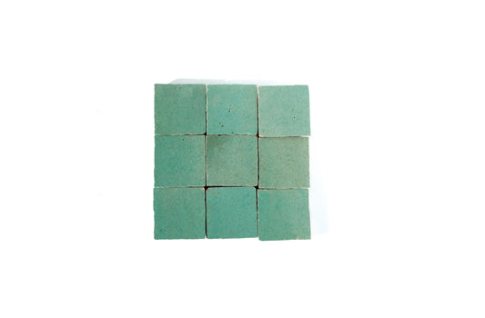 Light Green Square Zellige Tile | Authentic Moroccan Mosaic Tile