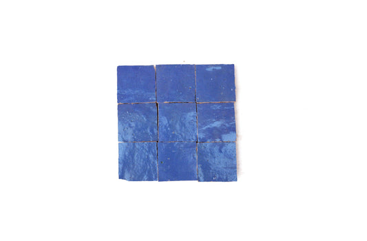 Portugese Blue Square Zellige Tile | Authentic Moroccan Mosaic Tile