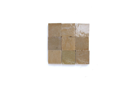 Light Brown Beige Square Zellige Tile | Authentic Moroccan Mosaic Tile