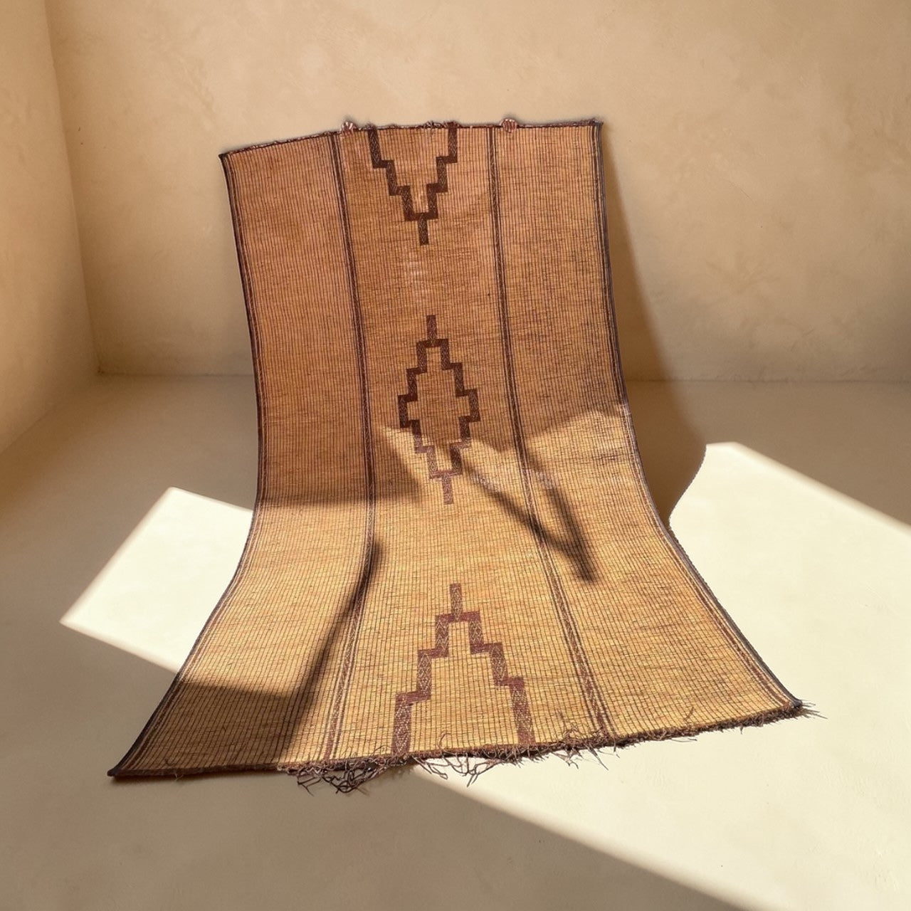 Tuareg Mat Moroccan Vintage Handwoven Natural Fiber Floor Mat 011