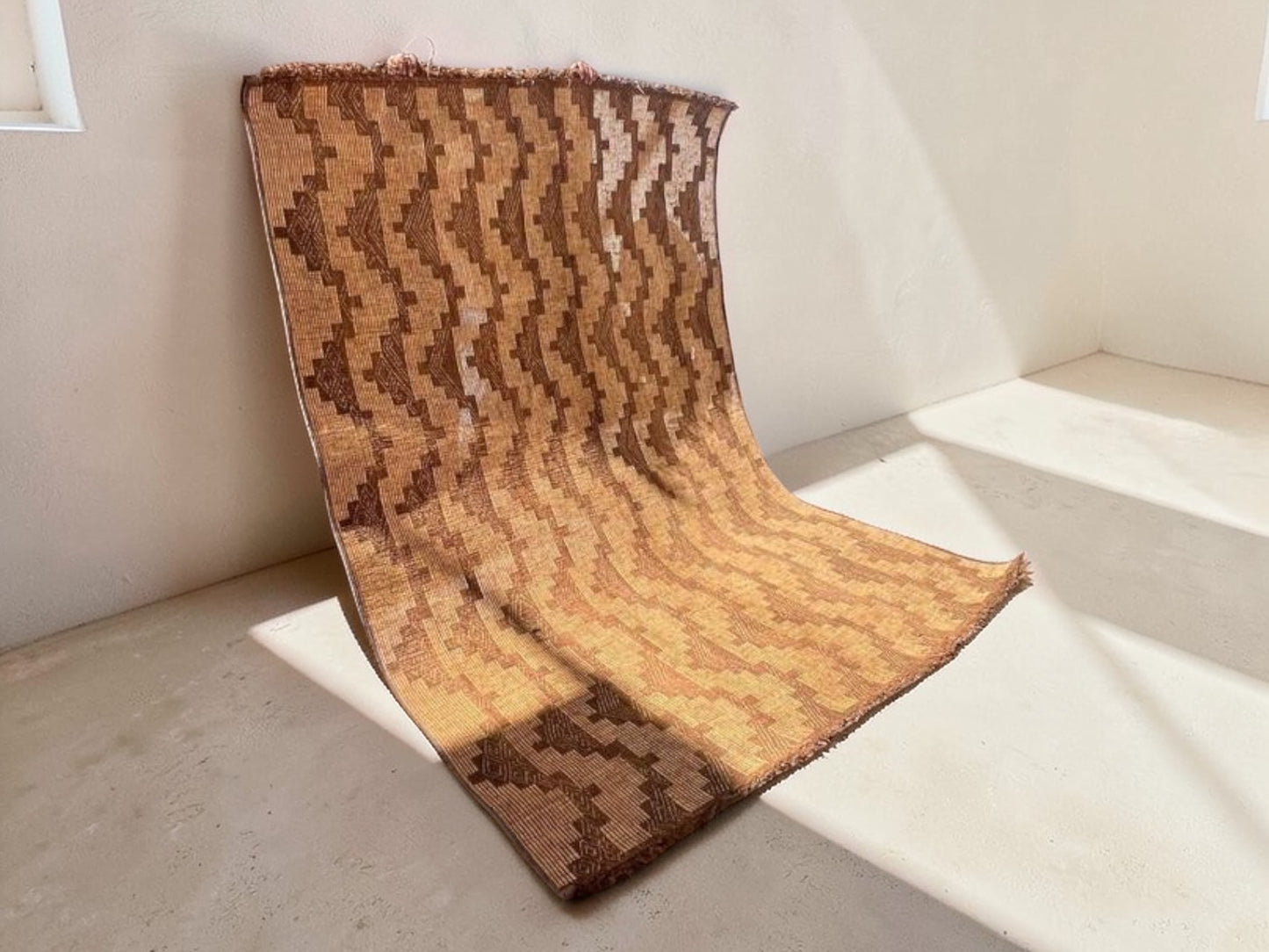 Tuareg Mat Artisan Moroccan Handwoven Natural Fiber Rug for Living Room 013