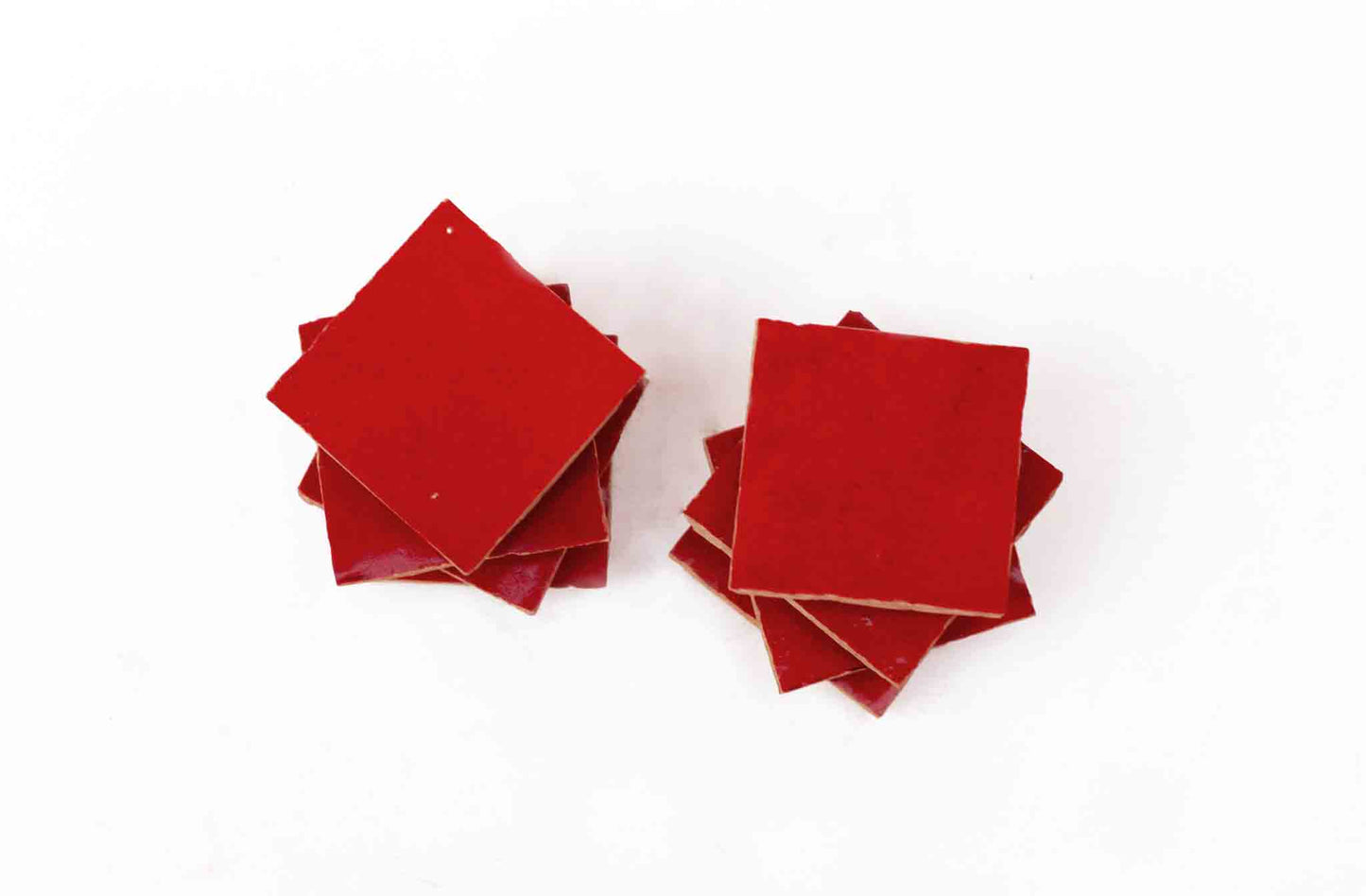Tomato Red Square Zellige Tile | Authentic Moroccan Mosaic Tile