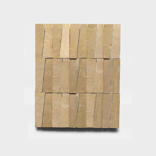 Beige trapezoid zellige mosaic tile panel, House of Anouar