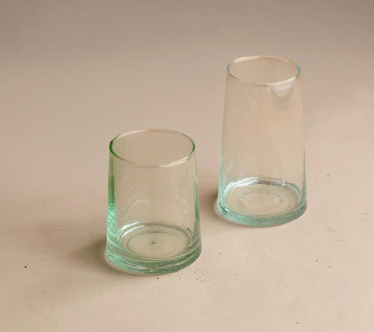 Clear Beldi glasses in short and tall sizes, House of Anouar