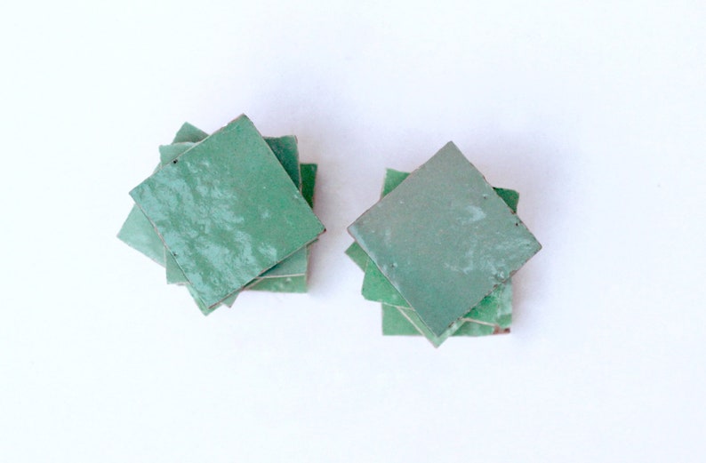 Light Green Square Zellige Tile | Authentic Moroccan Mosaic Tile