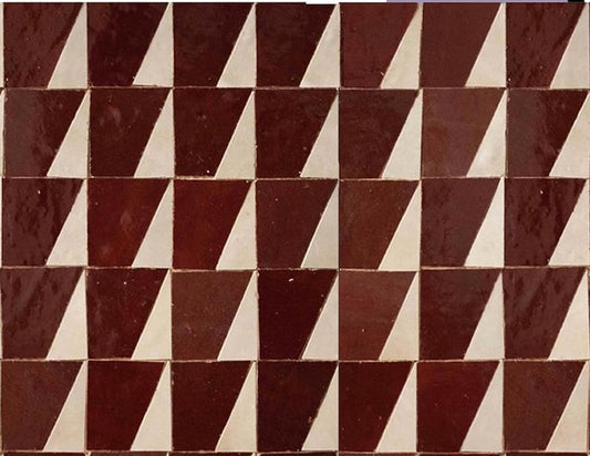 Geometric Triangle Zellige Tile | Authentic Moroccan Mosaic Tile