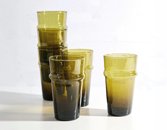 Moroccan Beldi Drinking Glasses Stackable Handcrafted Barware
