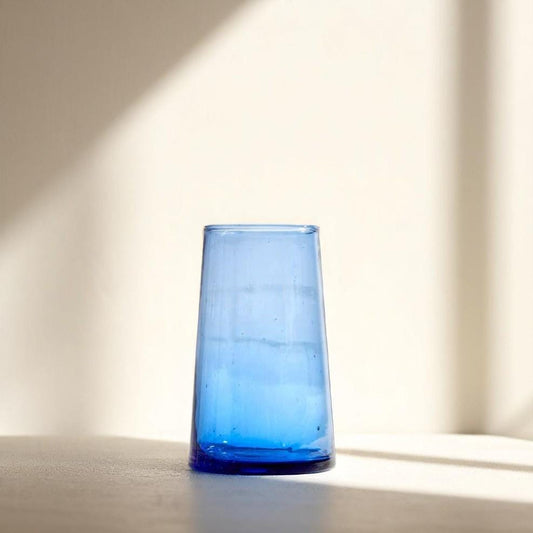 Moroccan blue Highball cone tall Beldi drinking glasses