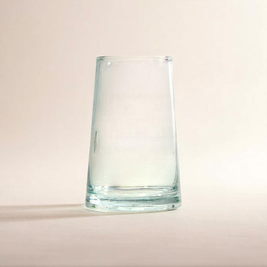 Moroccan tall cone Beldi drinking glasses set of 6 handmade artisan recycled glass