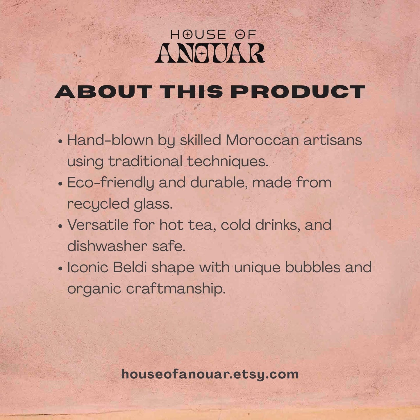 Moroccan Beldi Glasses Set of 6 short cone Handcrafted Recycled Drinking Glasses