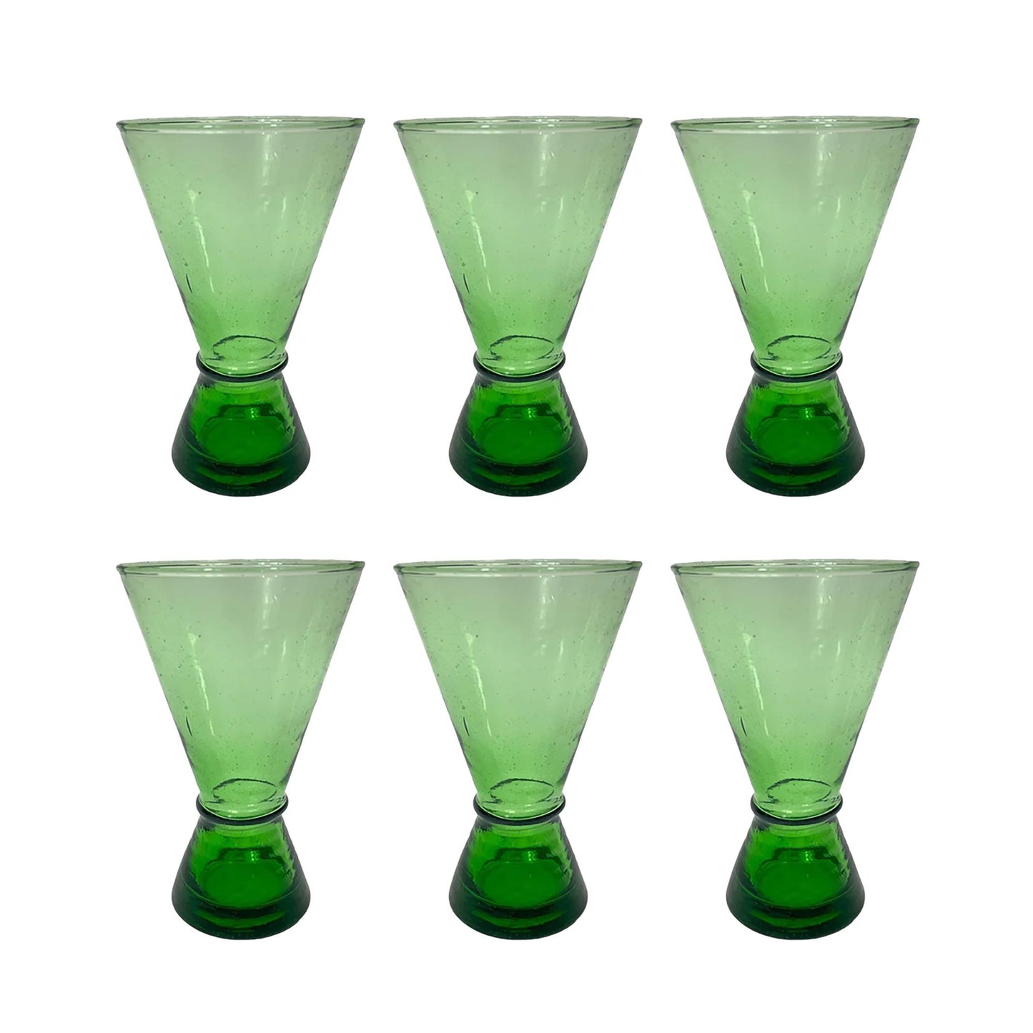 Green Moroccan Beldi Martini Glass Set of 6 Artisan Handcrafted