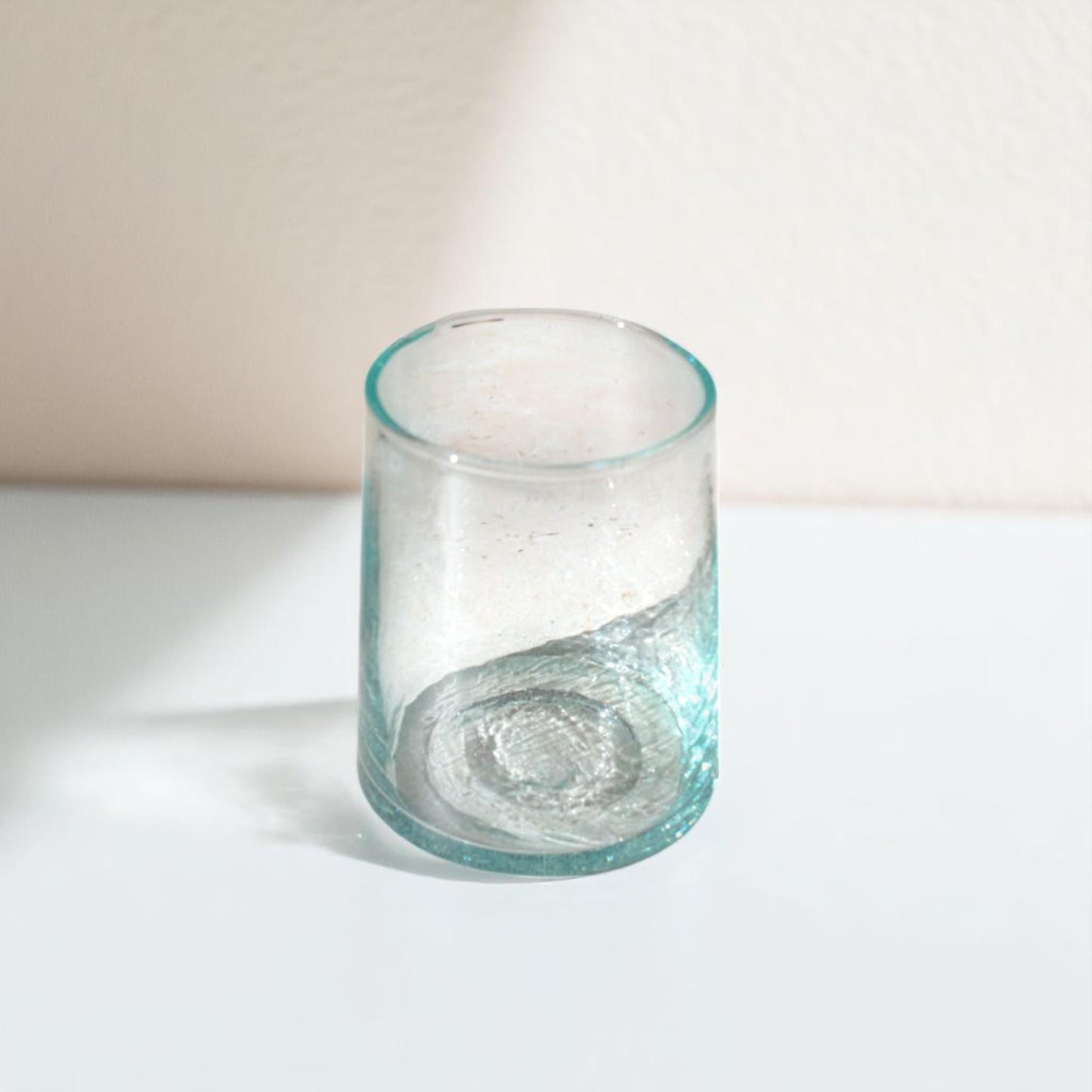 Moroccan Beldi Glasses Set of 6 short cone Handcrafted Recycled Drinking Glasses