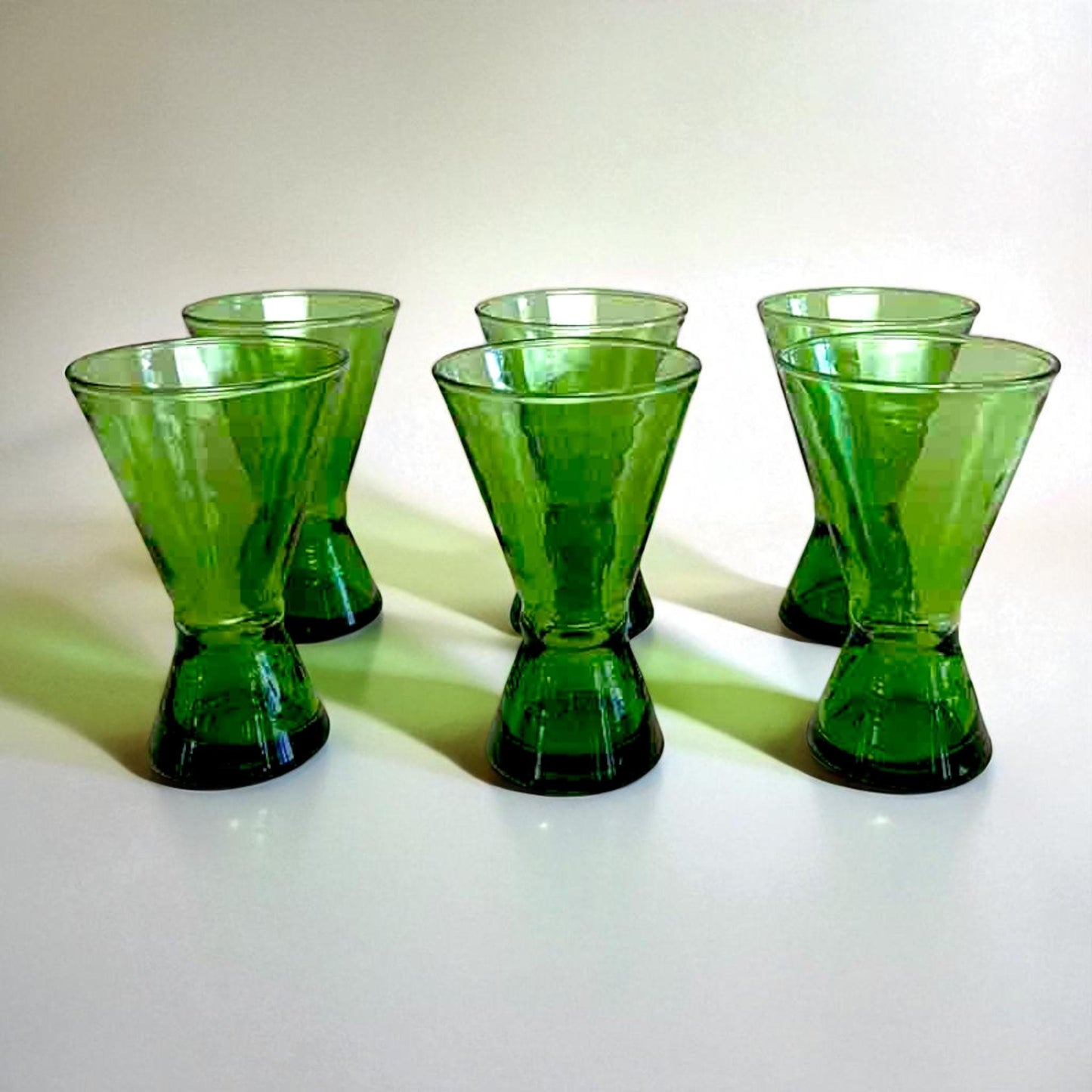 Green Moroccan Beldi Martini Glass Set of 6 Artisan Handcrafted