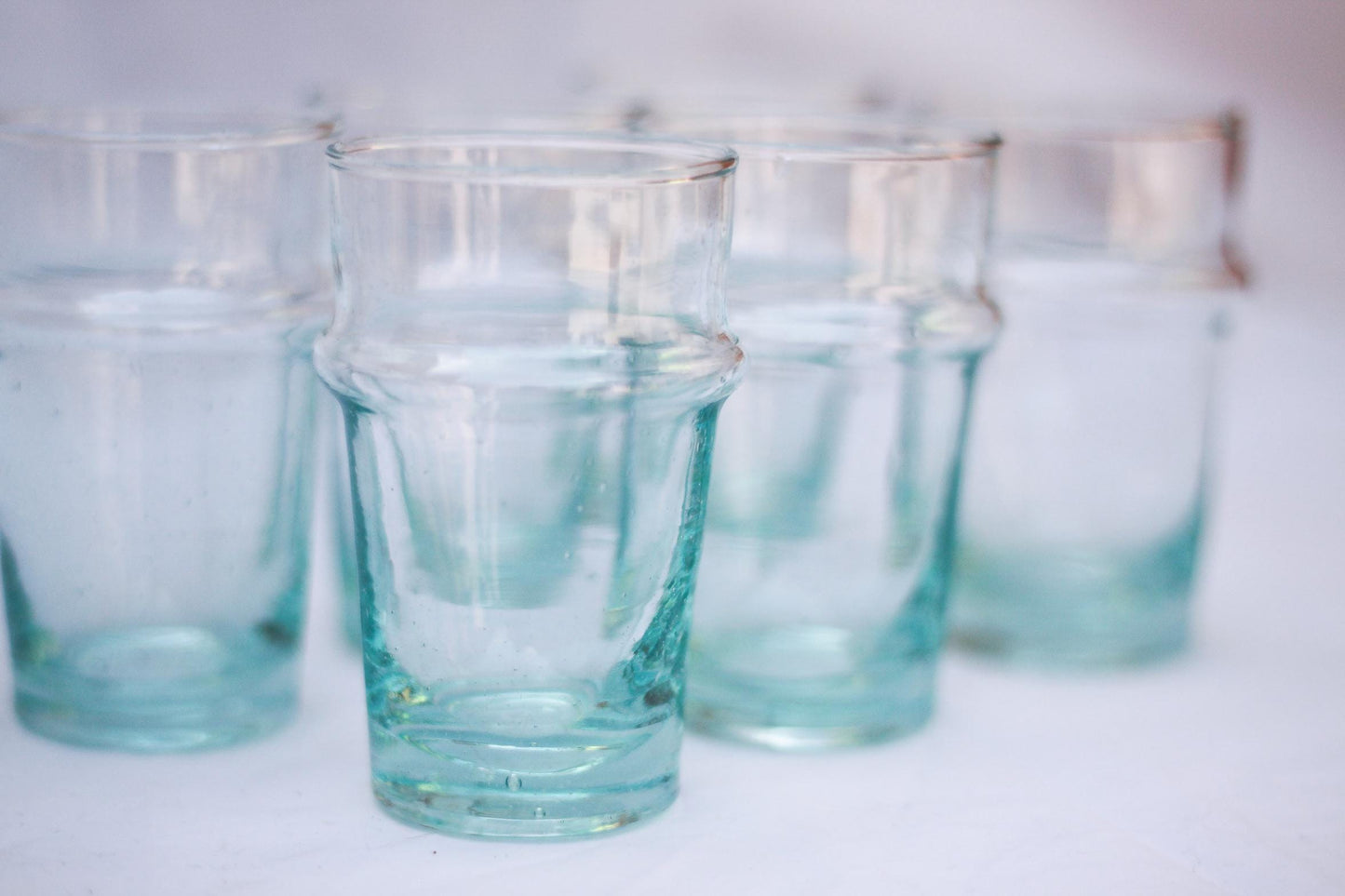 Beldi Moroccan tea glasses handmade recycled glasses