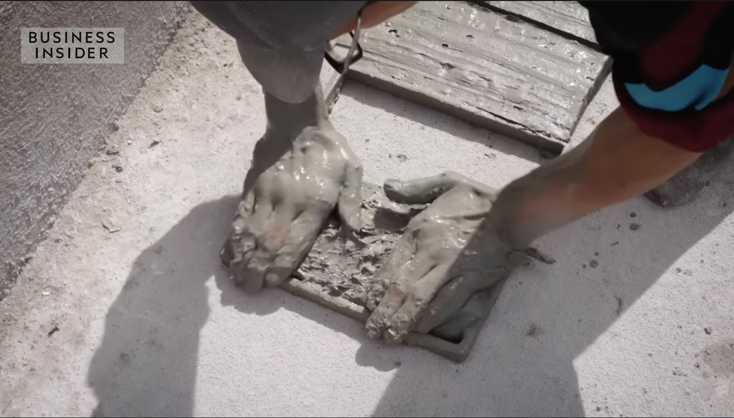 1 in / 2.5 cm square micro Zellige mosaic tile sheet in 25cm panel