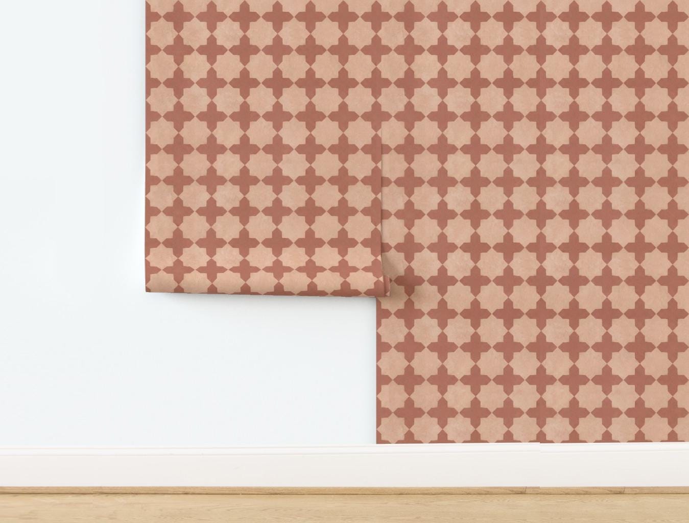 Moroccan Wallpaper Islamic Geometric Moroccan Tile Wallpaper Funky Moorish Solomon Star Pattern Sacred Geometry Terracotta Cool Backsplash