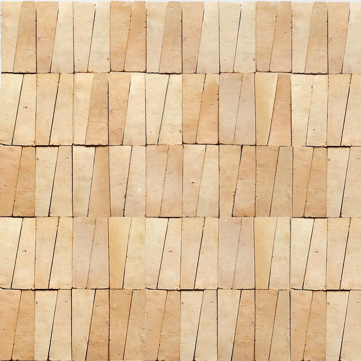 5 sqft Raw Trapezoid Zellige Mosaic Tile Panels Natural Handmade Unglazed Moroccan Geometric Tile Sheet for Bathroom Backsplash Shower Wall
