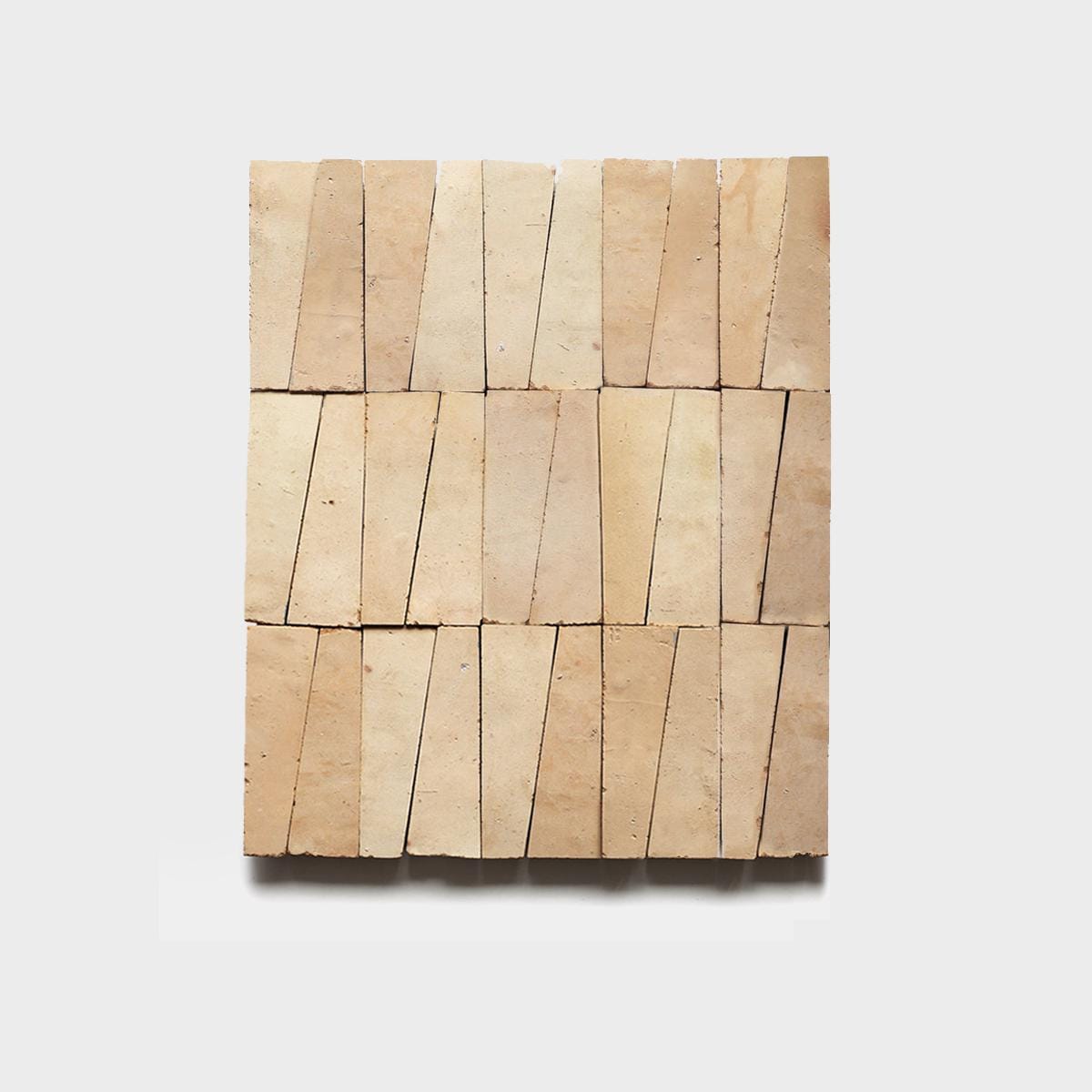 5 sqft Raw Trapezoid Zellige Mosaic Tile Panels Natural Handmade Unglazed Moroccan Geometric Tile Sheet for Bathroom Backsplash Shower Wall