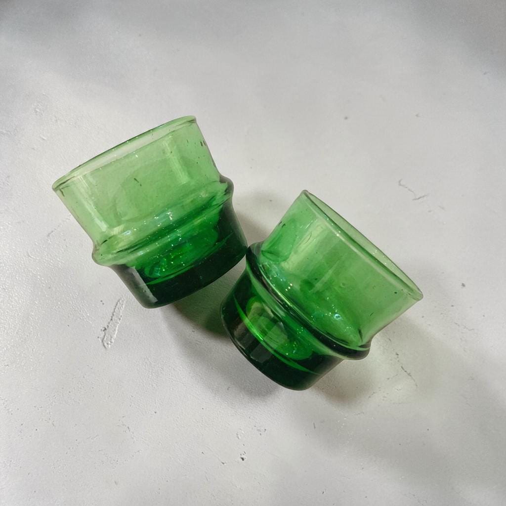 Mini Ribbed Beldi Glass Cups Stackable Moroccan Set of 6 Espresso Shot Glass Recycled Votive Condiment Appetizer Glasses Artisanal Glassware