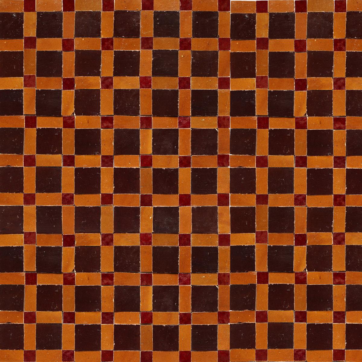 5 sqft Brown Burgundy Tonal Zellige Mosaic Tile Panels Basket Weave Moroccan Tile Geometric Wall Panel Sheet Backsplash Fireplace Bathroom