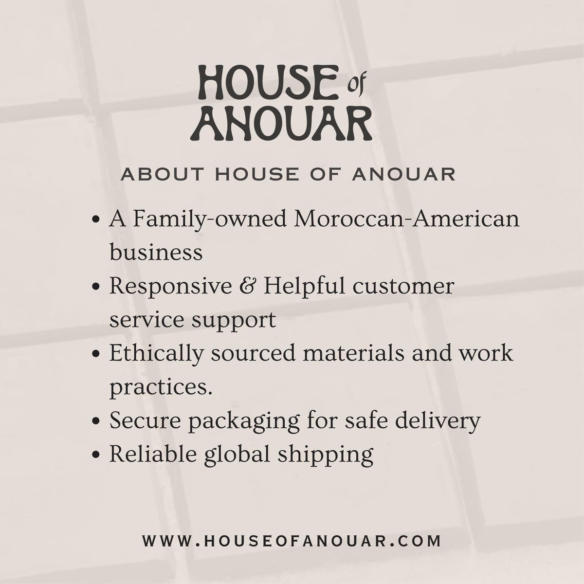 House of Anouar Moroccan goods sourcing and business information