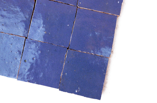 Portuguese Blue Zellige handmade Moroccan tiles for backsplash and wall decor, House of Anouar
